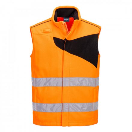 Portwest PW2 Hi-Vis Fleece Bodywarmer PW231 - narancs/fekete - L