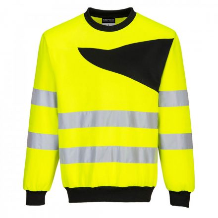 Portwest PW2 Hi-Vis Crewneck Sweatshirt PW277 - sárga / fekete - M