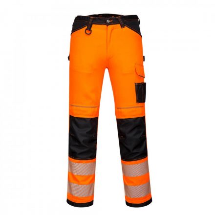 Portwest PW3 Hi-Vis könnyű stretch nadrág PW303 - narancs/fekete - 28 (XS)