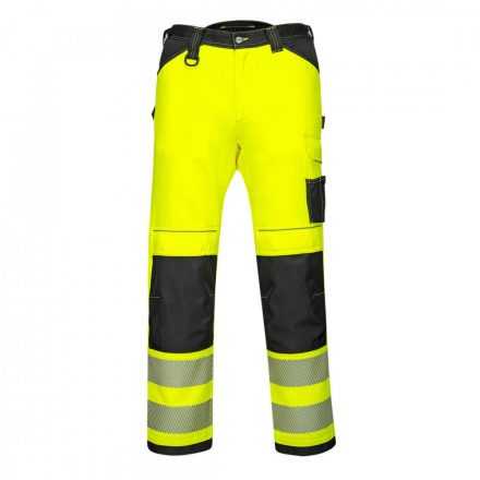 Portwest PW3 Hi-Vis könnyű stretch nadrág PW303 - sárga / fekete - 28 (XS)