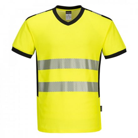 Portwest PW3 Hi-Vis V-nyakú póló PW310 - sárga/fekete - 4XL