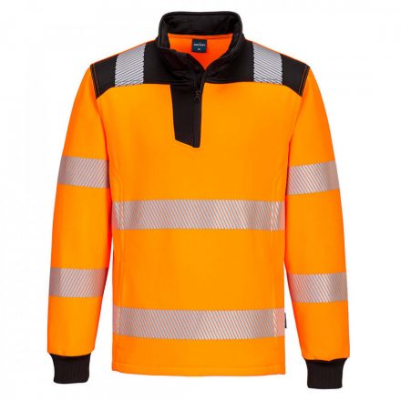 Portwest PW3 Hi-Vis 1/4 Zip melegítőfelső PW326 - narancs/fekete - 4XL