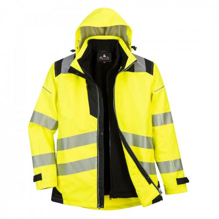 Portwest PW3 Hi-Vis 3-in-1 kabát PW365 - sárga / fekete - 4XL