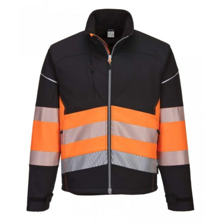 Portwest PW375 - PW3 Hi-Vis Class 1 Softshell kabát - L - Fekete/Narancs