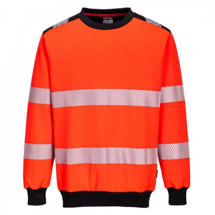 Portwest PW3 Hi-Vis Crew Neck pulóver PW379 - piros/fekete - 4XL