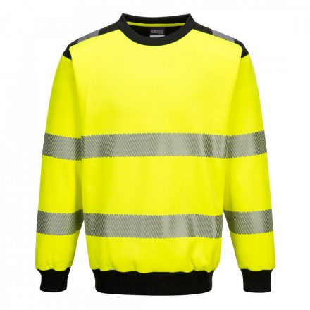 Portwest PW3 Hi-Vis Crew Neck pulóver PW379 - sárga / fekete - 4XL