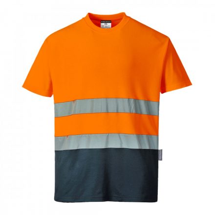 Portwest Hi-Vis kontraszt pólóing S173 - narancs / tengerészkék - XS