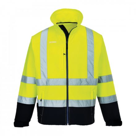 Portwest Láthatósági kontraszt Softshell (3L) S425 - sárga / tengerészkék - 4XL