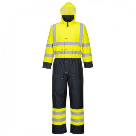 Portwest Contrastvízálló overál-bélelt S485 - sárga / tengerészkék - 7XL