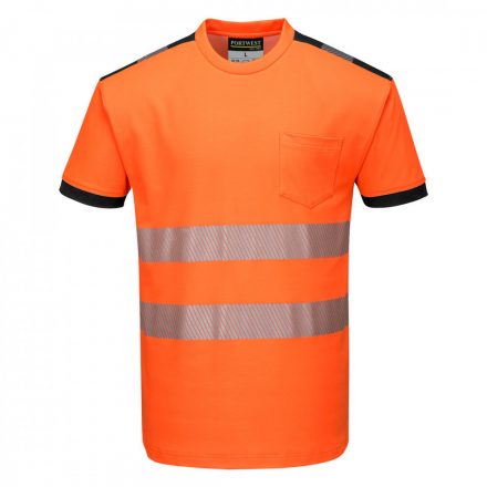 Portwest Jól láthatósági Vision póló T181 - narancs/fekete - 4XL