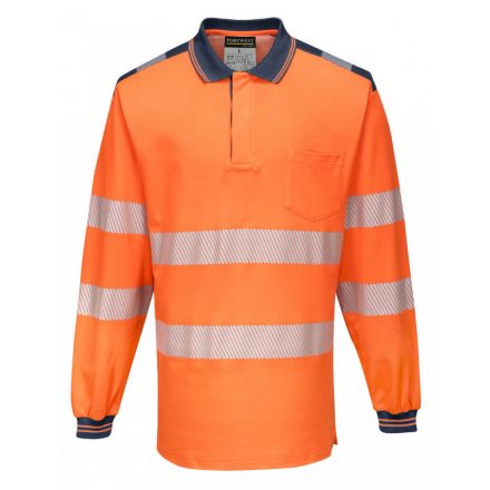 Portwest T184 - PW3 Hi-Vis hosszú ujjú pólóing - L - narancs