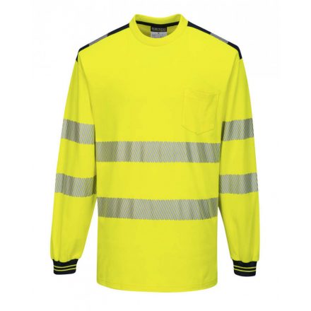 Portwest T185 - PW3 Hi-Vis hosszú ujjú póló - L - sárga/fekete