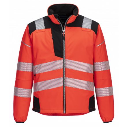 Portwest Vision Hi-Vis softshell kabát T402 - piros/fekete - 4XL