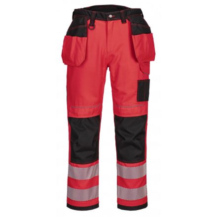 Portwest Vision Hi-Vis nadrág T501 - piros/fekete - 28 (XS)