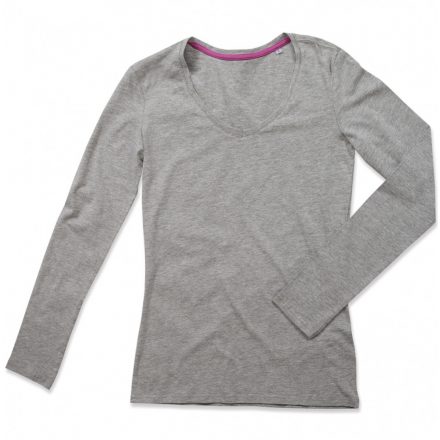 Stedman Claire V-nyakú, hosszú ujjú női póló ST-9720 grey heather L