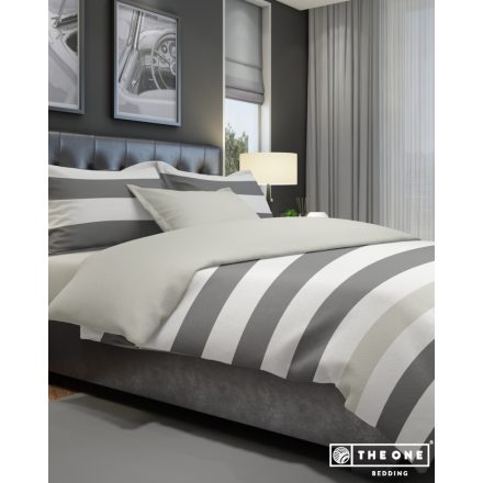 The One Towelling Stripe King Size ágynemű szett T1-BSTRIPE240 dark-grey/light-grey 240x220 cm