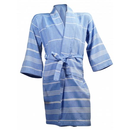 The One Towelling Hamam fürdőköpeny T1-HAMBATH blue/white L/XL